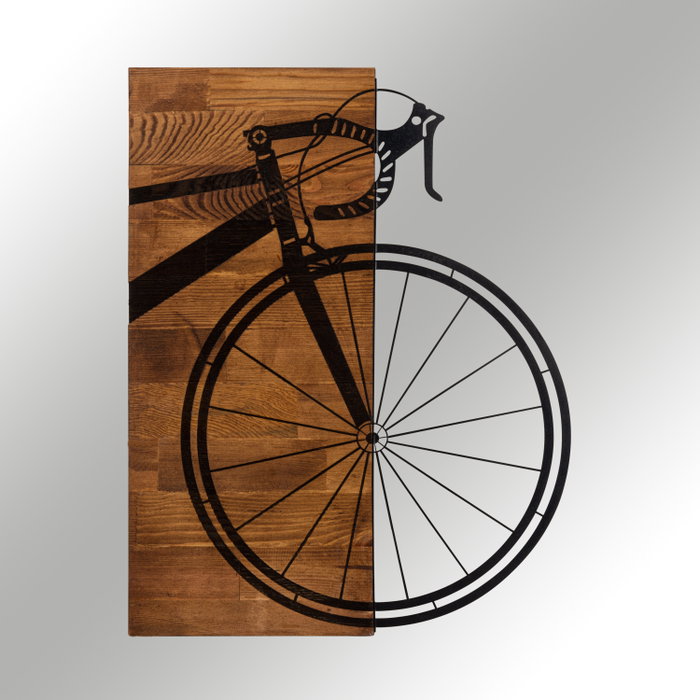 Wallity Bisiklet Accesorio decorativo de pared Negro y Nogal